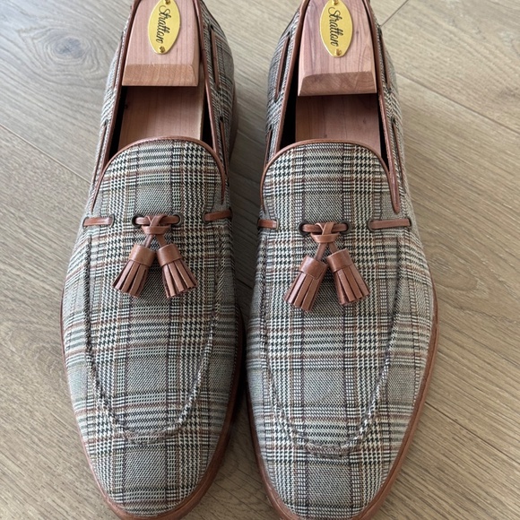 Taft Russell Tassel Loafer Shoes Plaid with Brown Leather - Size 10 US / 43 EU main image 8